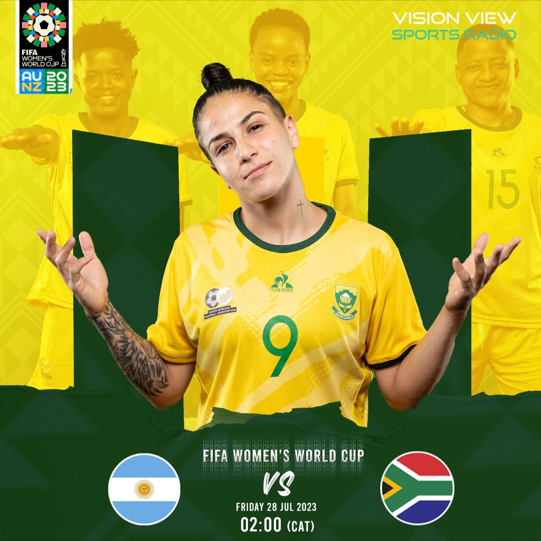VisionView_SR's tweet photo. #BanyanaBanyana takes on #argentina in Dunedin, New Zealand, on Friday at 02:00 SAST🔥🏆.
Set your alarm⏰️ and don't miss another beautiful performance from @Banyana_Banyana
#fifawomensworldcup
#fifawwc
#everythingsports
#vvsr https://t.co/CZuRk5EYft