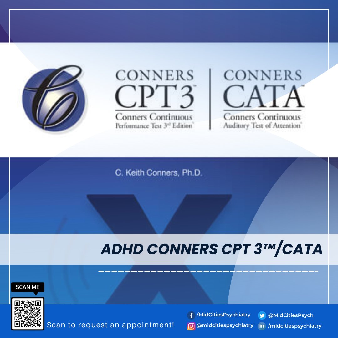 MidCitiesPsych's tweet photo. Continuous Performance Test (CPT 3™) is a task-oriented computerized assessment of attention-related problems in individuals. 

Learn More: https://t.co/Q7q1tX6K8Y https://t.co/2dwwB7CB7y