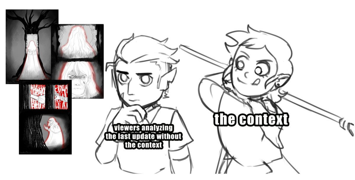 SopaConThinner's tweet image. #OutOfSightOutOfMind shitposting

------------

this kinda resumes Luz grimwalker and Hunter fight tho