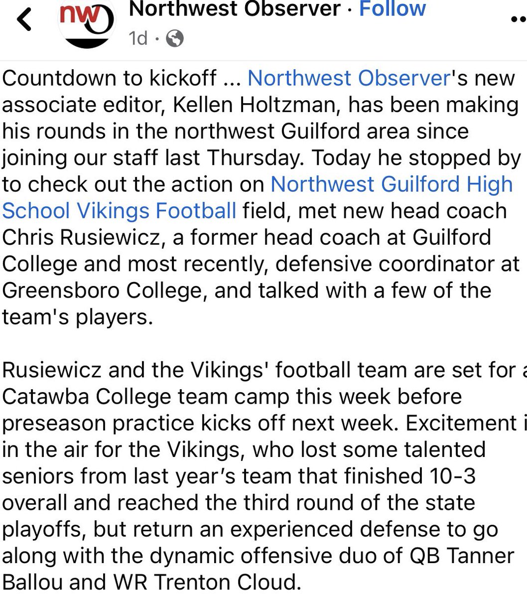 Northwest Guilford Football tweet media