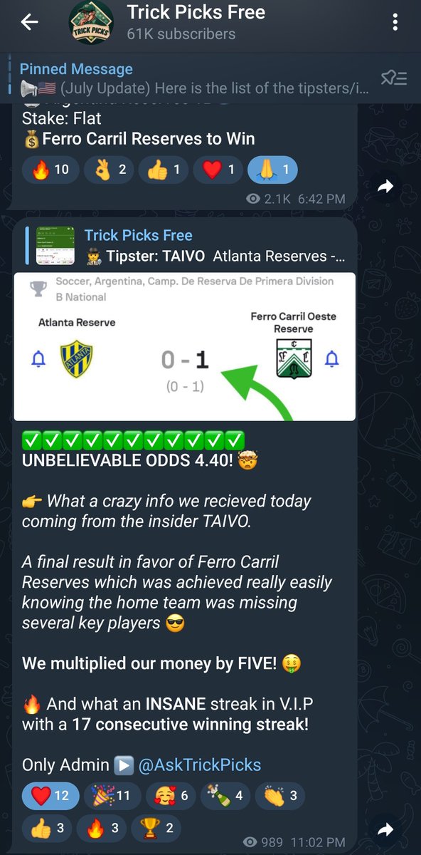 trickpicksfree's tweet photo. #Blogabet #bet #telegrambetting #twitterbetting #tipster #bettingtips #bettingpicks #bettingexpert #sportbetting #bet365 #strangegamefinder #bets #bestipster #888sports #bet2earn #inbetsment #betadvisor #ZOOMZOOM6 #marcocage #Lacroqueta #SR4 #SGF #ExTTplayer #ZETO #alwaysgreen https://t.co/wRq5inSAu8