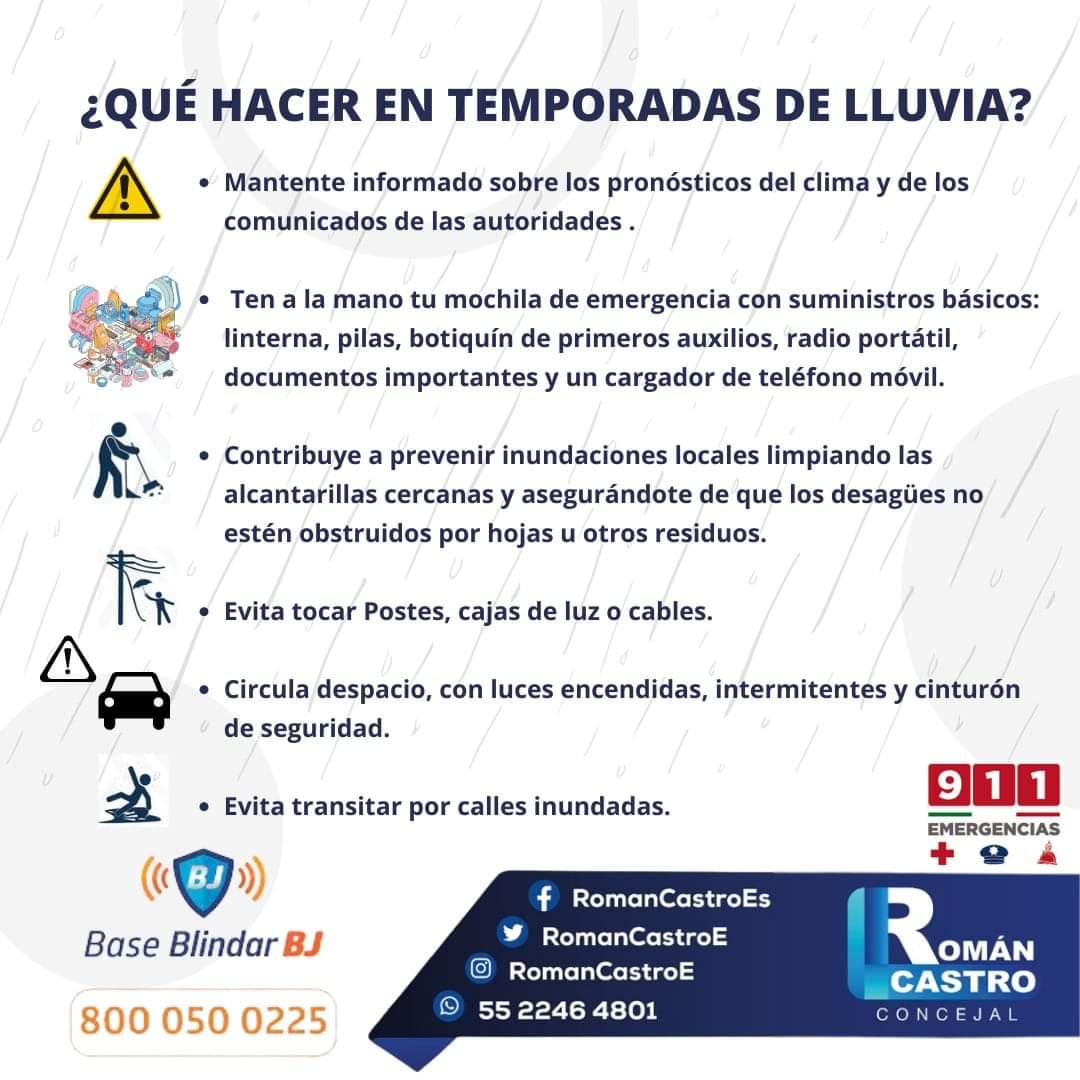 #PrevenciónTotal  📢⚠️¡En esta temporada de lluvia, la seguridad es nuestra prioridad !ayudémonos mutuamente. 

 #ApoyoComunitario #SeguridadPrimero 💡🏠#PrevenciónEficiente #AtentosALosAvisos #ResponsabilidadSocial

#JuntosloHacemosMejor 🤝