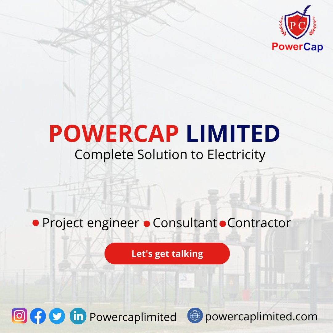 powercaplimited's tweet photo. We are interested in solving &amp; providing a complete solution to electricity.

We focus on reputable &amp; quality project engineers, consultants or contractors.

Let's get talking. @followlasg #electricity #Electricity_Trade https://t.co/rhAtqSlZ9K