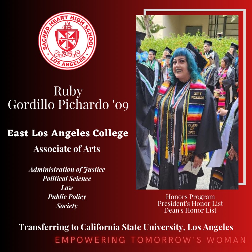 SacredHeartHSLA's tweet image. Congratulations!!! Ruby is a graduate from the Pathway To Law School Transfer Program

#ClassOf2009 #ELAC #AssociateOfArts #CometAlumnae #AdministrationOfJustice #PoliticalScience #Law #PublicPolicy #Society #SHHS