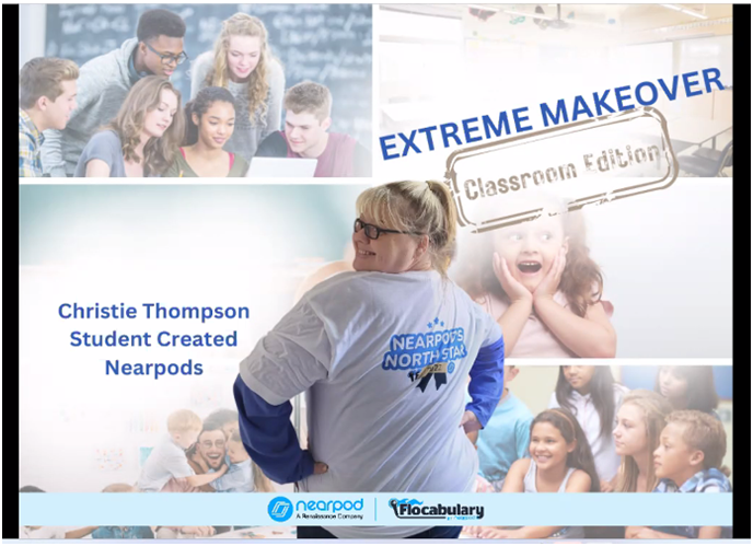 BookedGirl's tweet photo. @ladybugxie #DemoSlam at #CampEngage @nearpod @Flocabulary  Having students create their own #nearpods #OwntheLearning https://t.co/MQeqEqkV6C