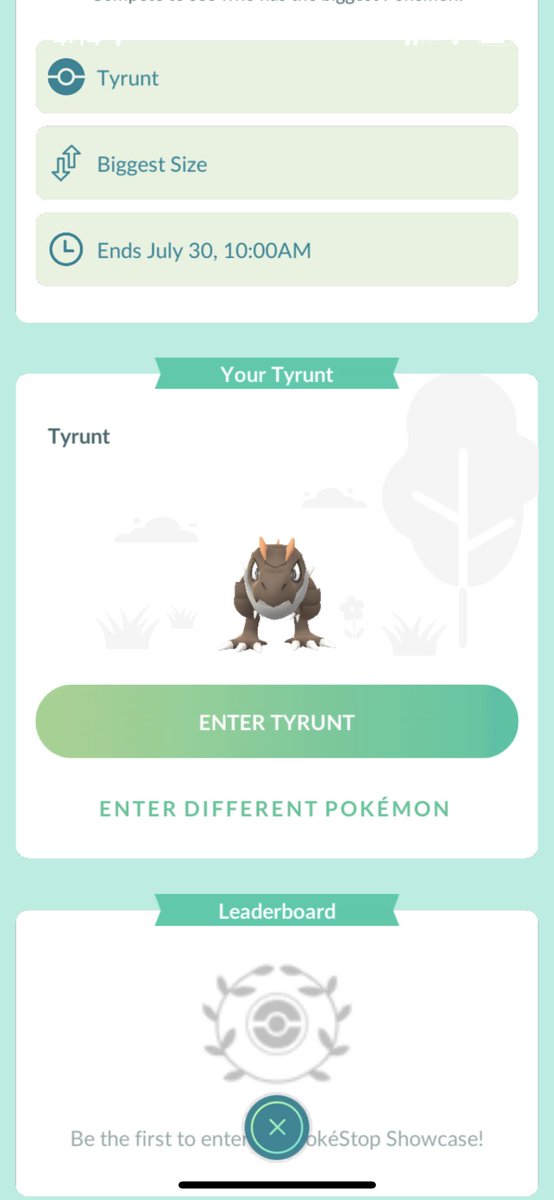 CMski19's tweet photo. @PokemonGoApp  @pokedaxi @thetrainerclubb What’s up with the showcases? Pictured this morning, and now this afternoon it disappeared and changed to Tyrunt? https://t.co/VWS8oEXrdQ