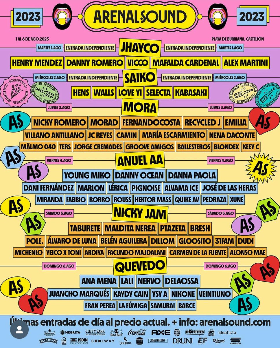 Borjagd8's tweet photo. Vendo entrada arenal sound con prefiestas incluidas (1-6 agosto) , precio 150€, se vende la entrada juntas (prefiestas y días de festival) o por separadas
 #ArenalSound 
#Arenal 
@ArenalSound https://t.co/inNznN2Vay