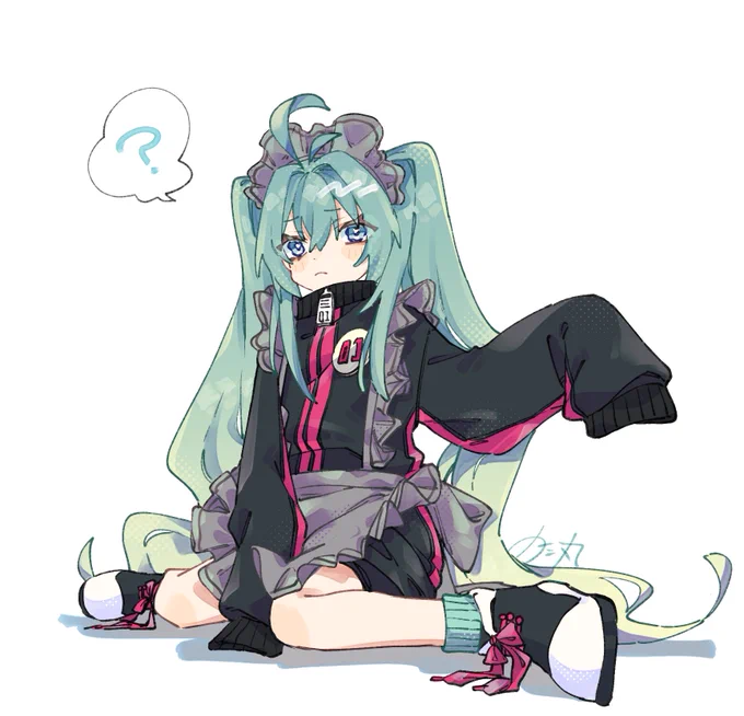 「ミクさん!そんな袖ではお給仕できませんよ!」#イラスト 