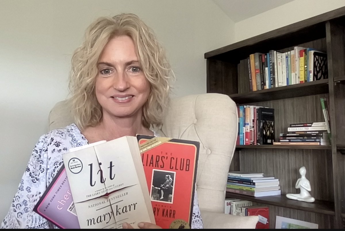 I know these are older books but I find myself picking them up again and again as I would books of poetry. I can open one to any page and fall in love with words that are heavy with meaning and image-rich. I highly recommend this trilogy. #MaryKarr is the queen of memoirs.