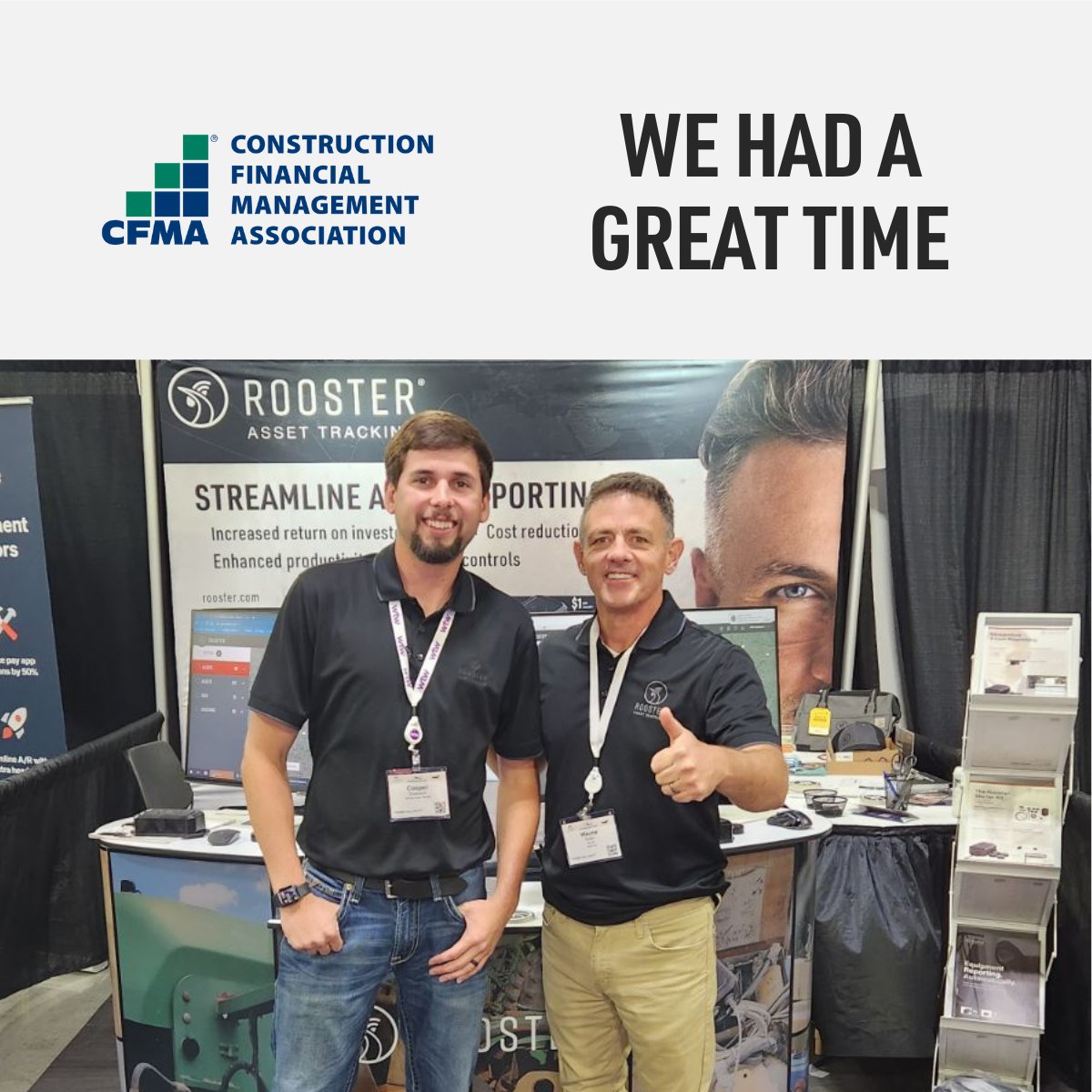 roostertracking's tweet photo. Last week at CFMA, we met some great people with ideas on how to use the #RoosterAssetTracking System to streamline their #Construction business. 

Didn't make it to Colorado? Headed to AGC ITCon next month? Stop by and learn more, or check us out:

https://t.co/Ebmz2FgLtT https://t.co/hA9rdJBl3U