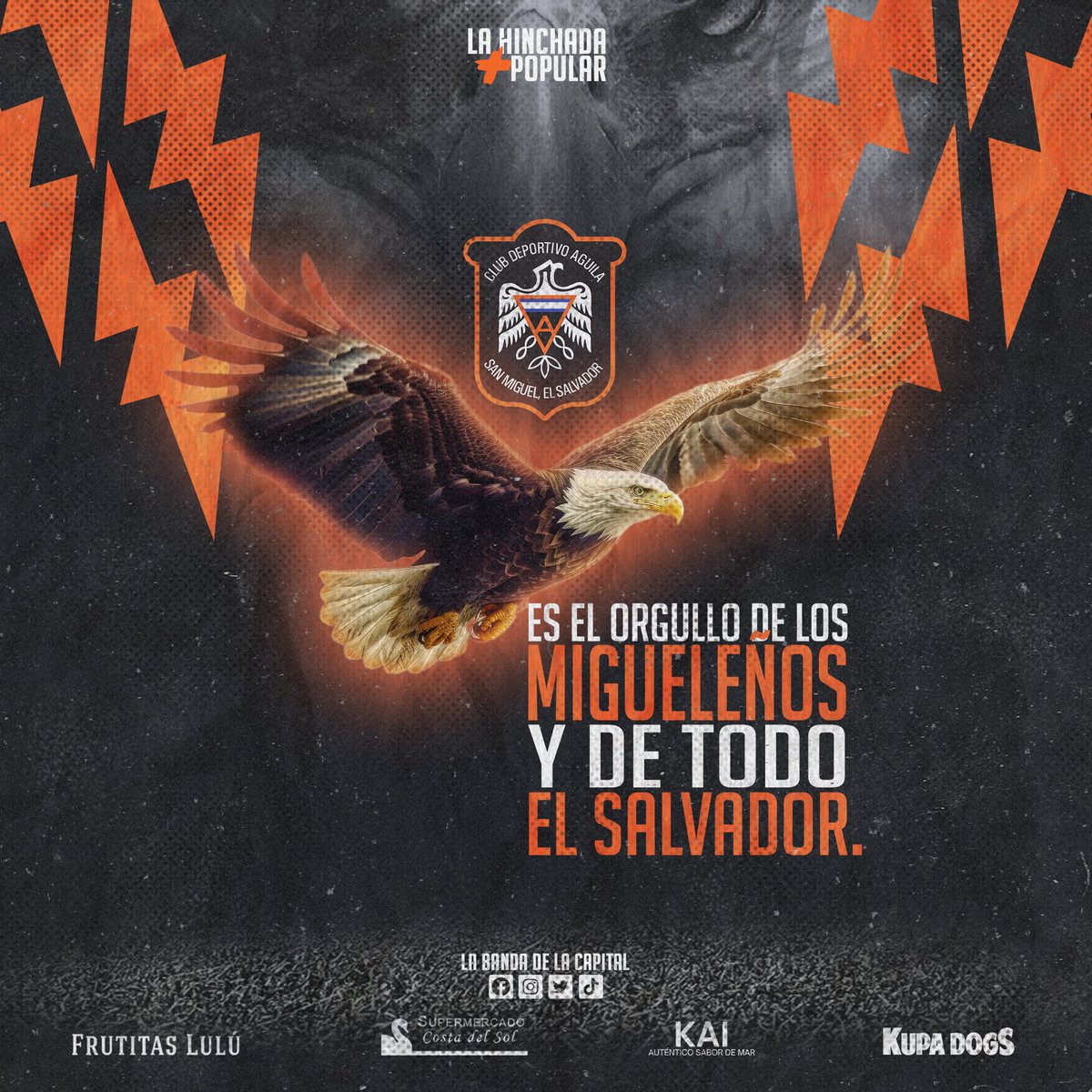 LABANDA_CAPITAL's tweet photo. #LBC ⚫️🟠
Águila es San Miguel, Águila es El Salvador🦅🇸🇻 🖤🧡
#LHMP https://t.co/9DnmoJmhT6