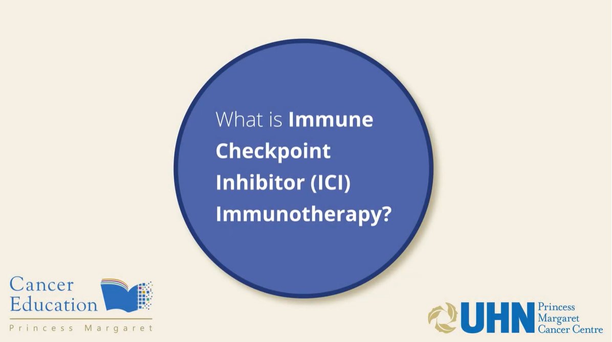 🎞️ New video for patients at @pmcancercentre: Introduction to Immune Checkpoint Inhibitor (ICI) Immunotherapy. Learn what ICI Immunotherapy is and and how it uses your body's immune system to fight cancer. Watch it here: youtu.be/SyxW8IbUb80