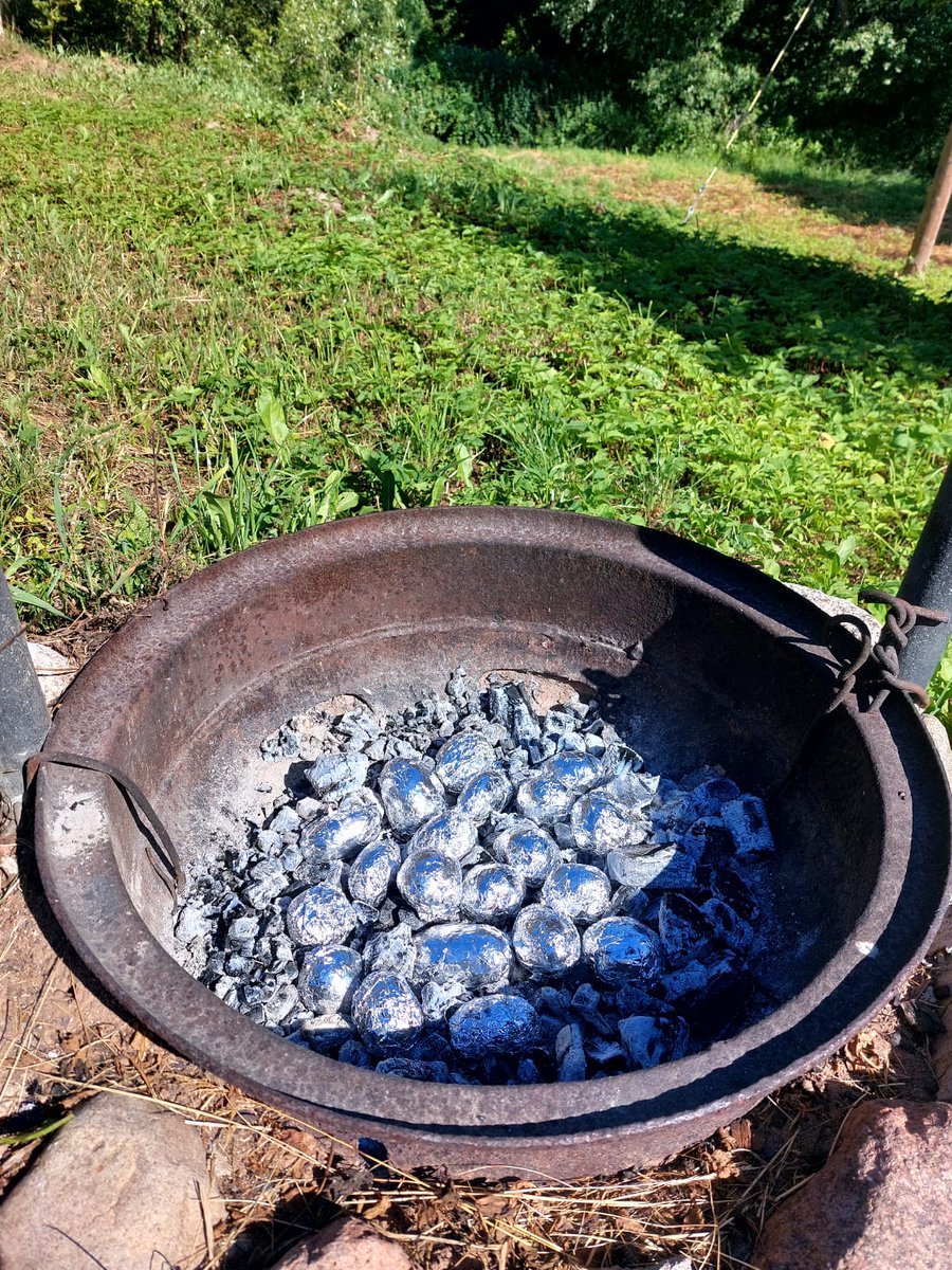 Vienmēr gaidu vasaru! Arī tādēļ, lai lauku mājās baudītu oglēs pagatavotus jaunos kartupeļus. 🙂
