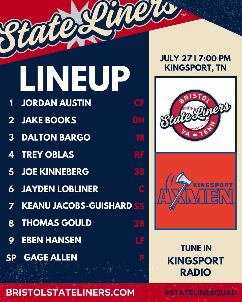 thestateliners's tweet photo. Here is your Squad for Tonight’s Away game against Kingsport!

📺: https://t.co/45JpM01s2O https://t.co/FNzoIh4n2Y
