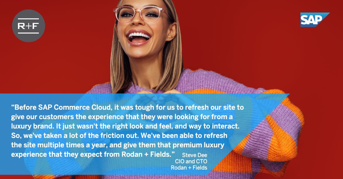 Learn how premium skin and hair care company, Rodan + Fields transformed its e-commerce experience to reach new customers, and to serve customers more sustainably. 
Watch the new video today imsap.co/6019PXzqH.