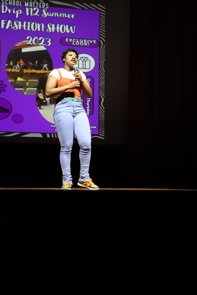 PLJBroadcasting's tweet photo. Kudos to the students &amp; Ms. Reaves, who sponsored the @afterschoolmatters "Drip N2 Summer Fashion Show." #fashionshow #PLJHS #percyljulianhighschool https://t.co/RhiXg8HYrf
