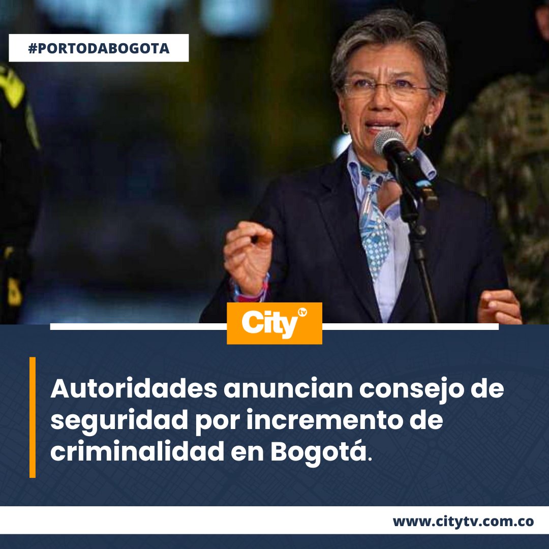 Citytv's tweet photo. 🚨👮La primera mandataria de la capital hizo la invitación al presidente Gustavo Petro para que participe de este consejo, el cual se hace esencial, pues todos los delitos presentan incrementos. Todos los detalles 👇
https://t.co/qLaGG1odBy https://t.co/1wn86MDhV6