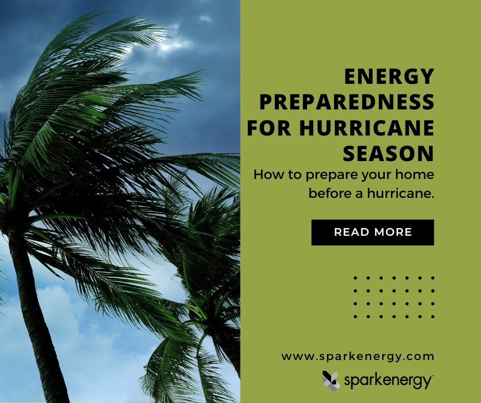 SparkEnergy's tweet photo. Hurricane season is here, and we have some helpful tips for preparing your home before a storm. To read more, visit Spark Energy, https://t.co/J9OGfOXzao https://t.co/yIIvdeS9Ia