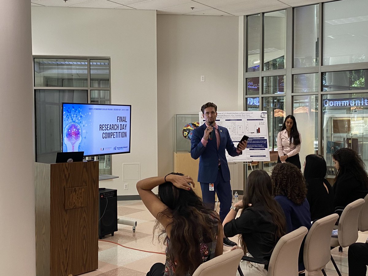 And that’s a wrap on the 2023 Henry G. Steinbrenner Scholars Program.
 
The scholars defended their projects today. All presentations were excellent, with three outstanding medalists.

More: bit.ly/44oxq0k
 
#TheMiamiProject #LifeChangingScience #NeuroscienceResearch