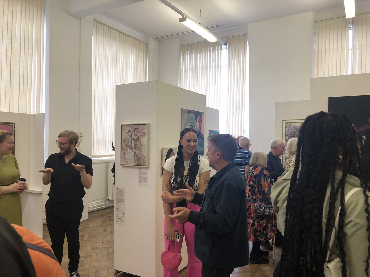 A real pleasure to be at the opening of the Three Counties Art Exhibition at the fabulous Burslem School of Art tonight and see so many people appreciating a record number of exhibits. Great occasion made possible by <a href="/ArtsKeele/">Arts Keele</a> <a href="/KeeleUniversity/">Keele University 🐿️</a> and our cultural partners <a href="/barewall/">Barewall Art Gallery</a>