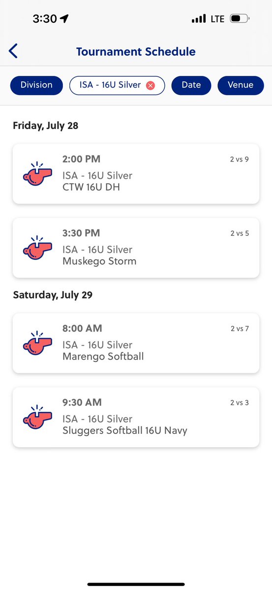 Leighton Lambert (@leightonlamber1) on Twitter photo My team and I are heading to the Dells for our last tournament, itโs the Woodside Class B/C State Tournament! Here is the schedule!!! <a href="/ISA_Softball/">ISA Softball</a> <a href="/ImpactSportsGB/">Impact Sports Academy</a> <a href="/UWSPCoachRyan/">Ryan Konitzer</a> <a href="/BlugoldCoachH/">Leslie Huntington</a> My team and I are heading to the Dells for our last tournament, itโs the Woodside Class B/C State Tournament! Here is the schedule!!! <a href="/ISA_Softball/">ISA Softball</a> <a href="/ImpactSportsGB/">Impact Sports Academy</a> <a href="/UWSPCoachRyan/">Ryan Konitzer</a> <a href="/BlugoldCoachH/">Leslie Huntington</a>