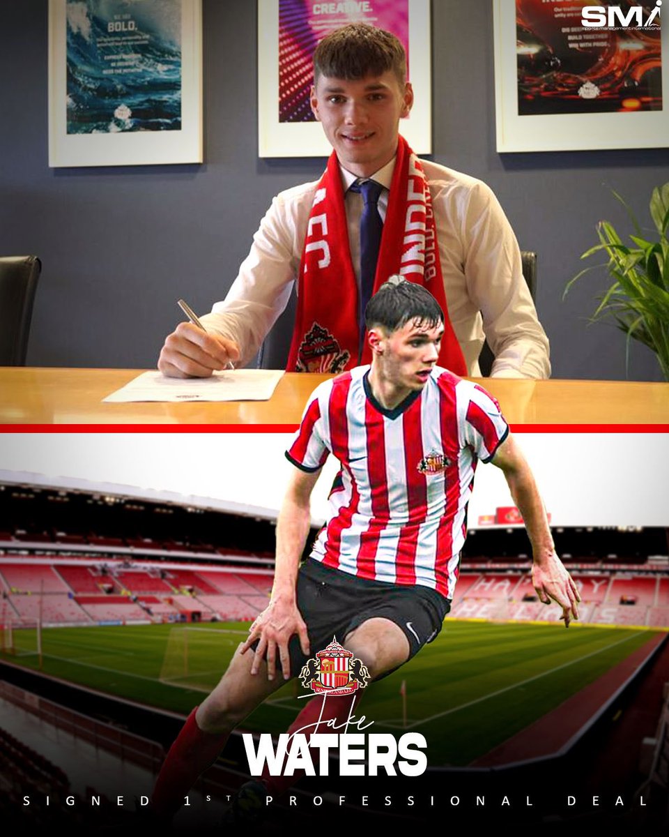 SMi_World's tweet photo. Massive congratulations #JakeWaters who has signed his first professional contract with his boyhood club @SunderlandAFC ππΌ Well done Jake from everyone at the @smi_world family ππΌ #GaryBain #smi #safc https://t.co/pKumlyJbXP