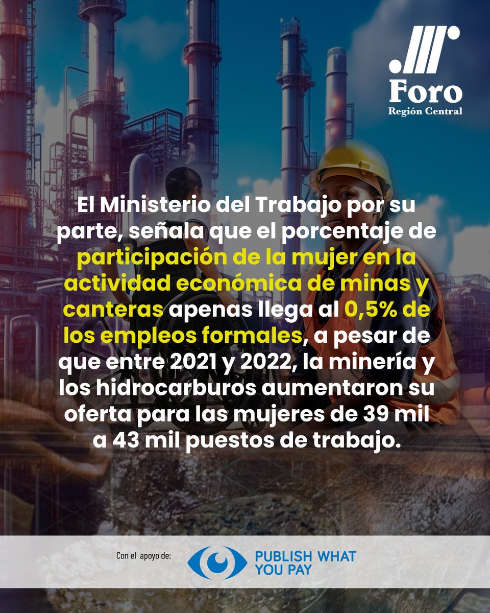 ForoRegCentral_'s tweet photo. ♀️ Las mujeres y la población con discapacidad en Colombia enfrentan un escenario adverso porque no tienen cabida en el sector extractivo o porque este último tiene un impacto negativo sobre su calidad de vida. 📣🇨🇴🌱
#ReporteSectorExtractivo #Género #Colombia https://t.co/mhN2GdBaJQ