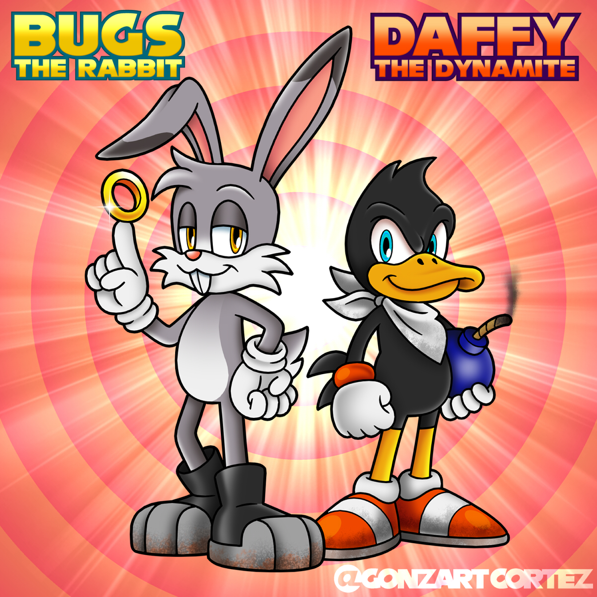 GonzArtCortez's tweet photo. 🐰 𝗕𝗨𝗚𝗦 𝗧𝗛𝗘 𝗥𝗔𝗕𝗕𝗜𝗧
💣 𝗗𝗔𝗙𝗙𝗬 𝗧𝗛𝗘 𝗗𝗬𝗡𝗔𝗠𝗜𝗧𝗘
#LooneyTunes #BugsBunny #DaffyDuck #SonicStyle https://t.co/duKffINE16