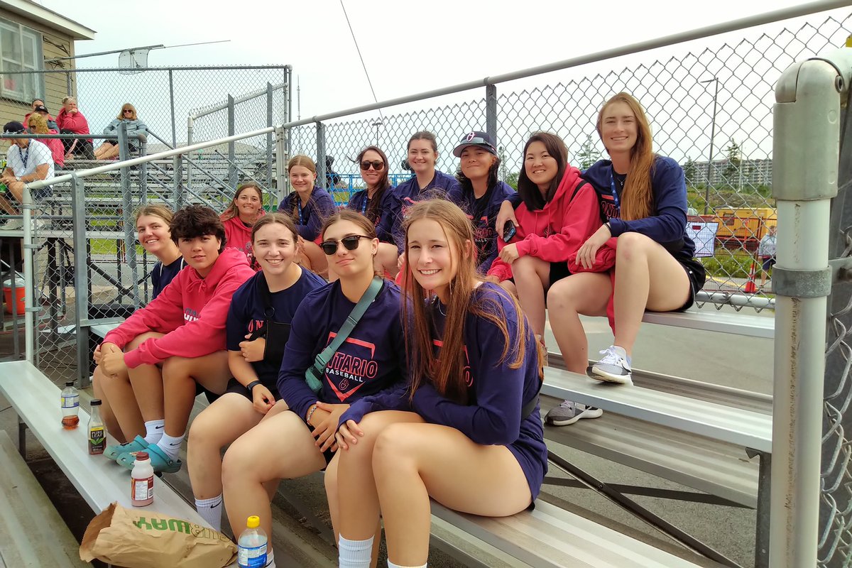 BaseballOntario's tweet photo. Team Ontario 1 watching Team 2 at women’s nationals in Halifax!

#PlayOBA https://t.co/gpKKtLE14y