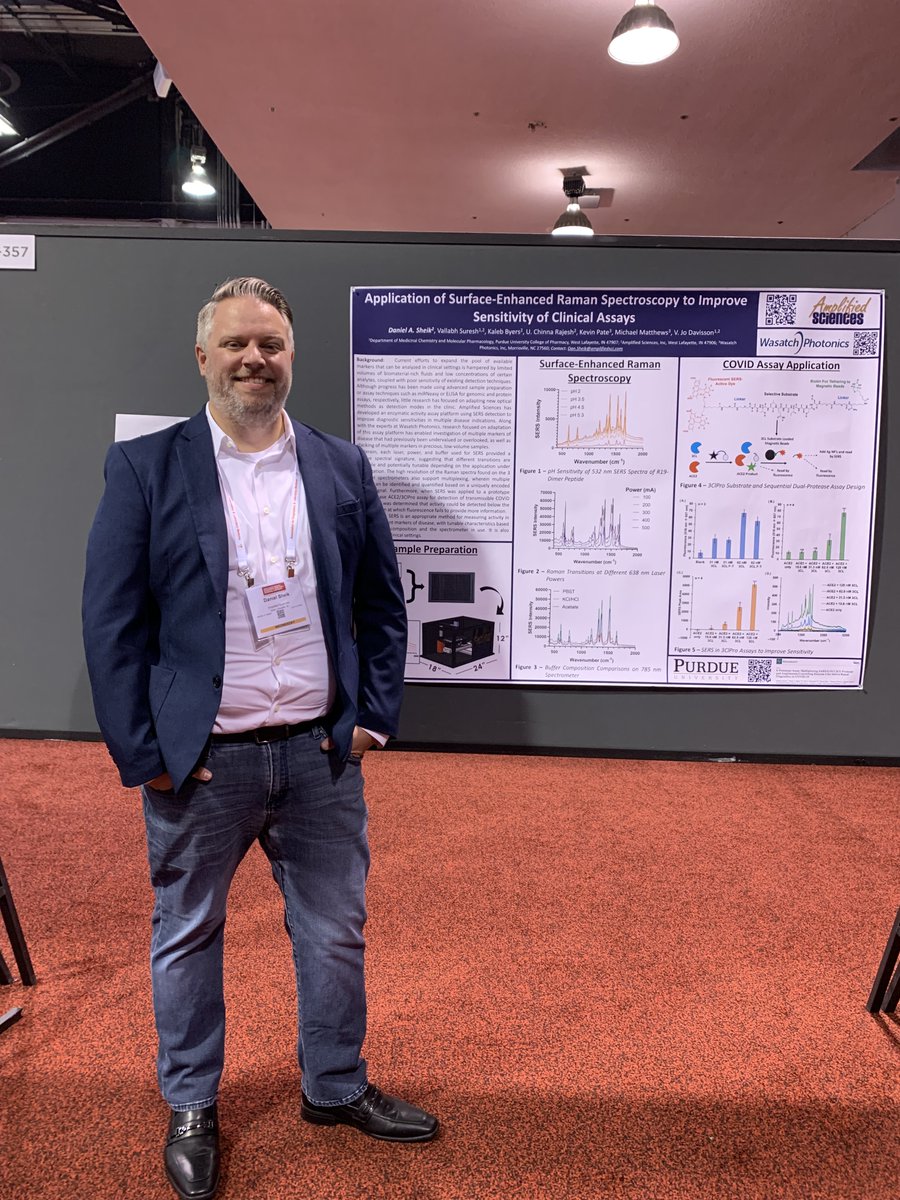 Proud to share that @AmplifiedSciences Inc. & Daniel A. Sheik presented a poster at esteemed @WasatchPhotonic  at Association for Diagnostics & Laboratory Medicine (AACC) Conference #aacc2023 Anaheim, CA. #pancreaticcancer #ultrasensitive #diagnosticsispower #earlydetection