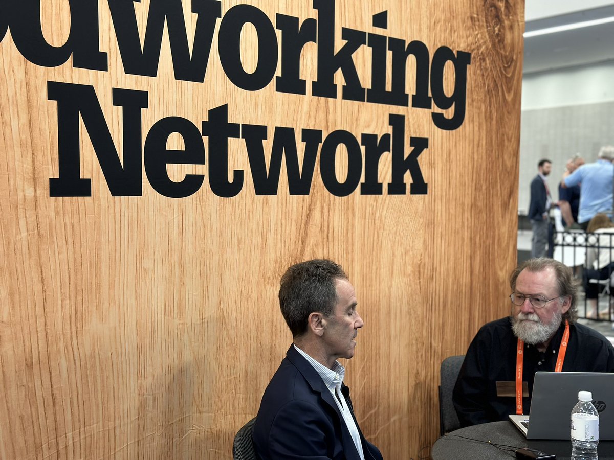 WoodworkingBiz's tweet image. CPA President Andy O’Hare &amp;amp; Woodworking Network’s Will Sampson talk about the climate positive benefits of composite panels. @theDecorSurface   #woodworking #Sustainability #AWFSFair