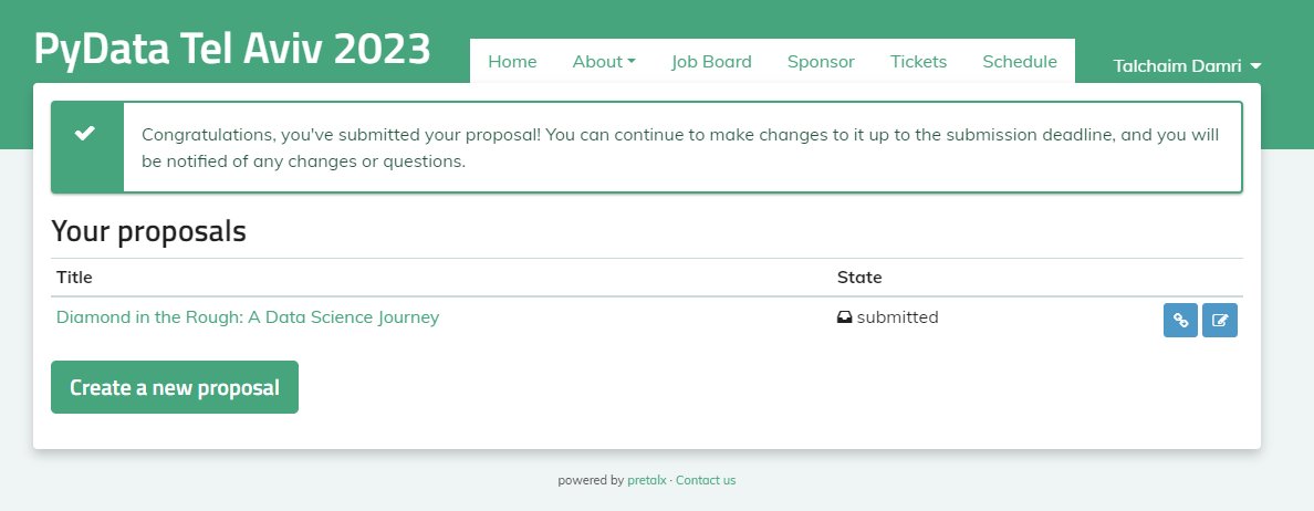 talchaim's tweet image. wish me luck 
#PyDataTLV