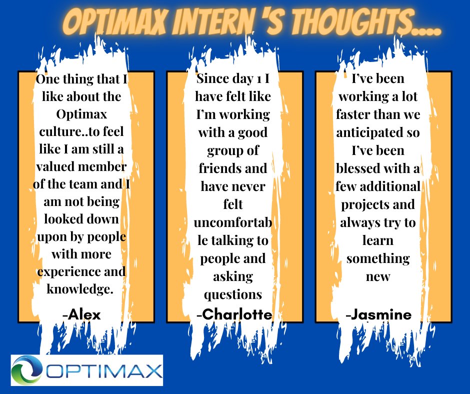 Happy National Intern Day!! Did you know the majority of our college interns return as full-time Optimax employees?!
#interns #internship #HR #manufacturing #optics #education #college

Winter and Summer Internships are available! hubs.li/Q01Z9cd70