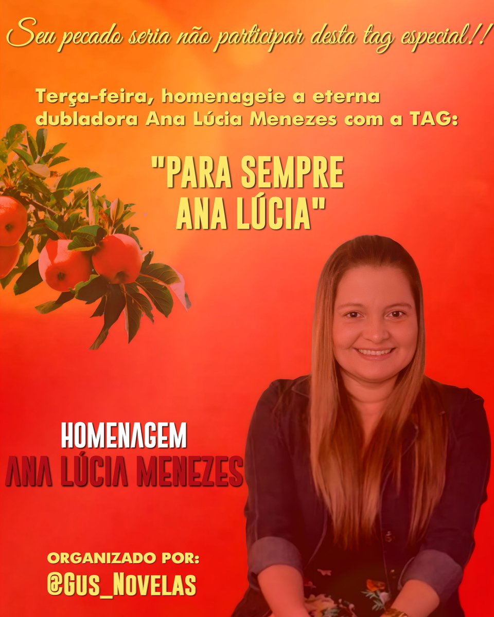 Gus_Novelas's tweet photo. Desde que a Ana Lúcia faleceu, em 2021, não tivemos a oportunidade de fazer uma tag para ela e assim, honrar o seu legado. A partir da semana que vem, #Rebelde e #MeuPecado estarão no ar, duas novelas que ela amou dublar. E vamos de tag na terça! PARA SEMPRE ANA LÚCIA 💜 https://t.co/WGFf94fxxO