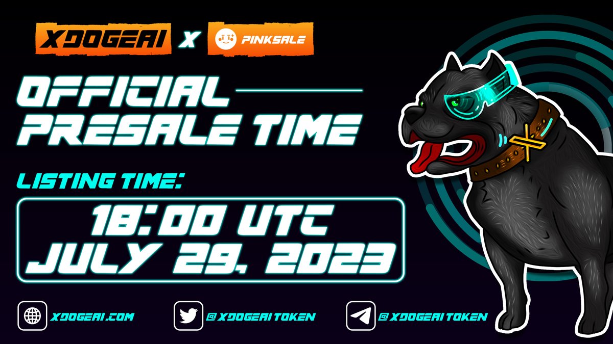 XDOGEAITOKEN's tweet photo. 🔥 XDOGEAI 🔥

🚀Community-driven token that inspired by Elon Musk's legendary dogecoin tweet and the twitter X trend!

🟢36K Launch MC
🟢 BSC,AVE Trend
🟢Low Tax 2/2
🟢Buy-Backs on Launch

150 BNB HC

Presale live on 29th July 18:00 UTC!

https://t.co/xgYPqaO1yM

#elonmusk #doge https://t.co/vqCIXAnALE