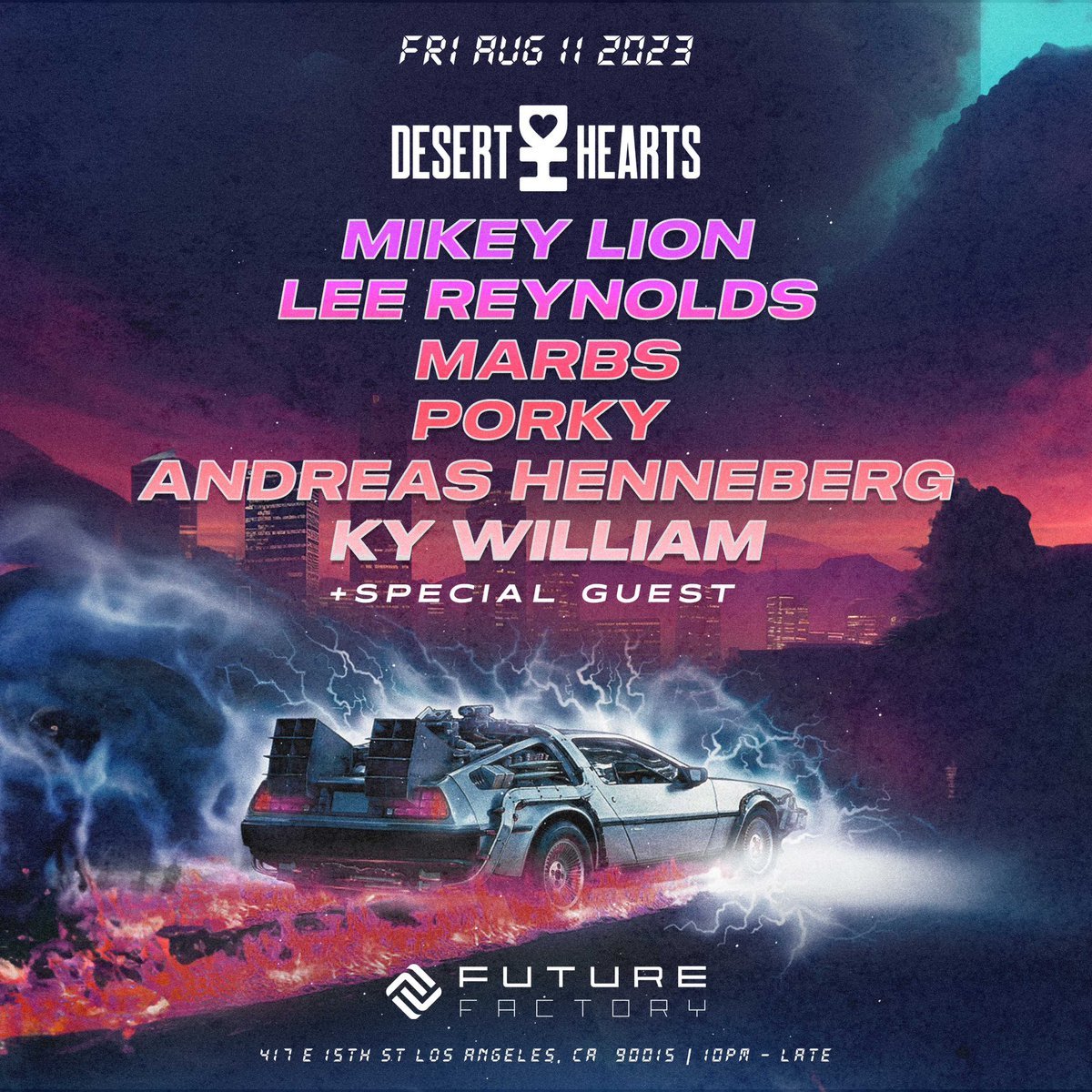 Just added <a href="/AHenneberg/">Andreas Henneberg</a>, <a href="/KyWilliammusic/">Ky William</a>,  and a special guest 👸 to our Desert Hearts party in LA on August 11th 🙌