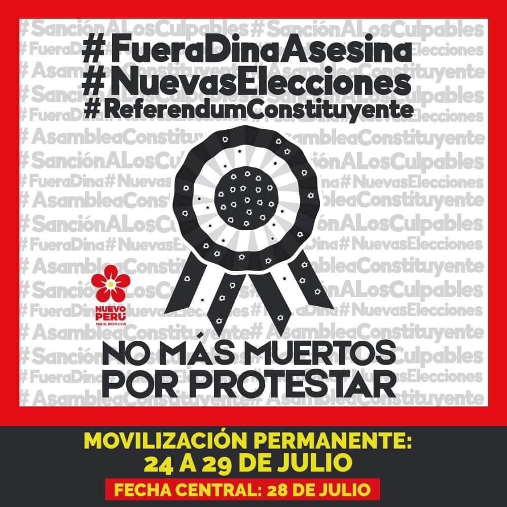 Hasta que se haga #Justicia para todas las víctimas de la represión

Hasta #QueSeVayanTodos y el pueblo elija soberanamente a sus gobernantes

Hasta que construyamos un #NuevoPactoSocial

Hasta que la dignidad se haga costumbre...

Seguimos movilizándonos y organizándonos 🇵🇪