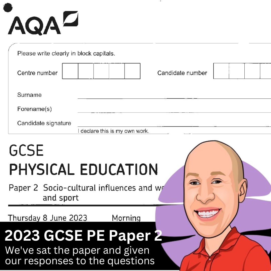PEResourcesBank's tweet photo. Paper 2 - 2023 GCSE PE Exam sat by experts 📷 - Take a look at our answers and use in lessons as new unseen material. Colleagues, why not have a go too? Download here 📷https://t.co/D5YNfwWCgZ #GCSEPE #Physed https://t.co/6vXeCDCMkc