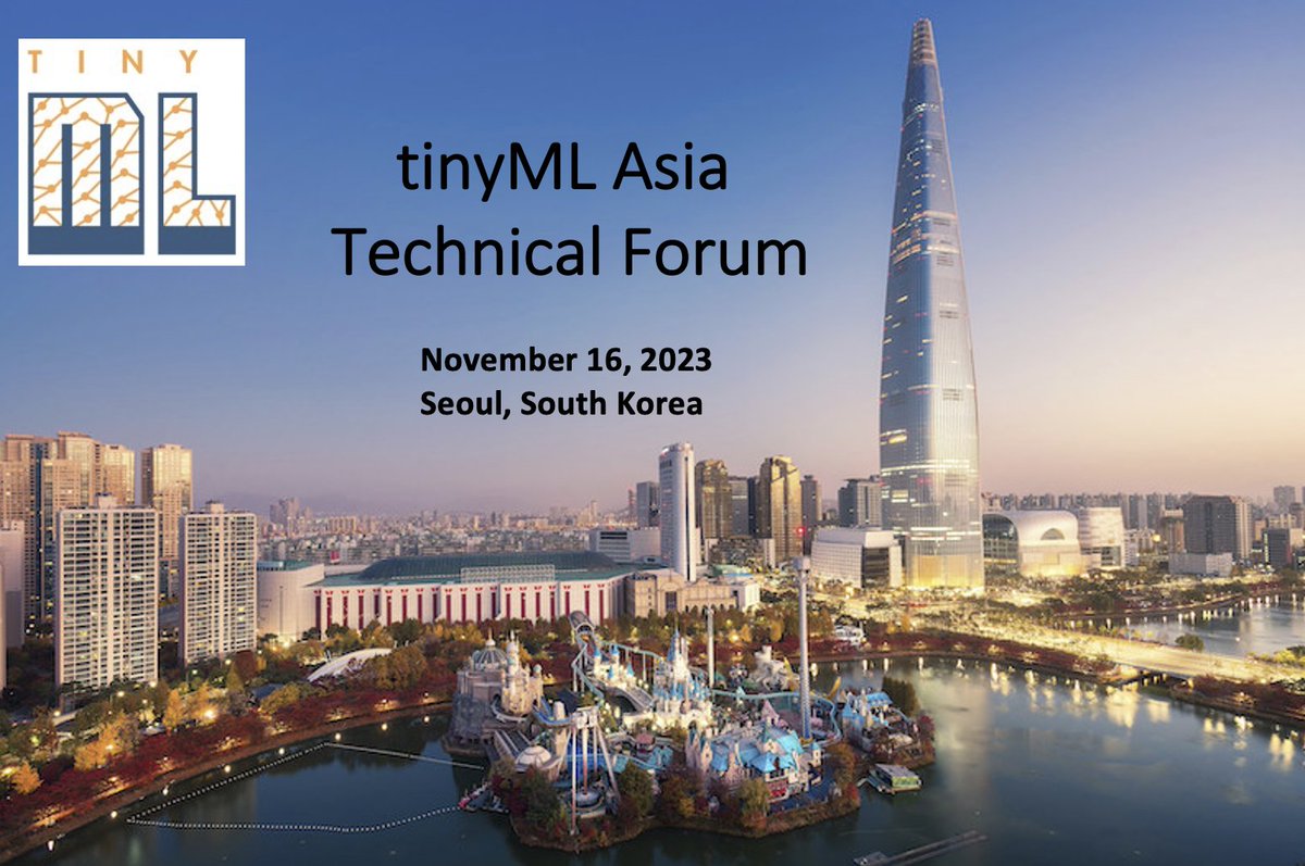 #tinyMLAsia November 16, 2023 - in Seoul. We are seeking innovative and cutting-edge abstracts in the field of #tiny #machinelearning, with a particular emphasis on the following areas detailed here: tinyml.org/news/asia-2023…