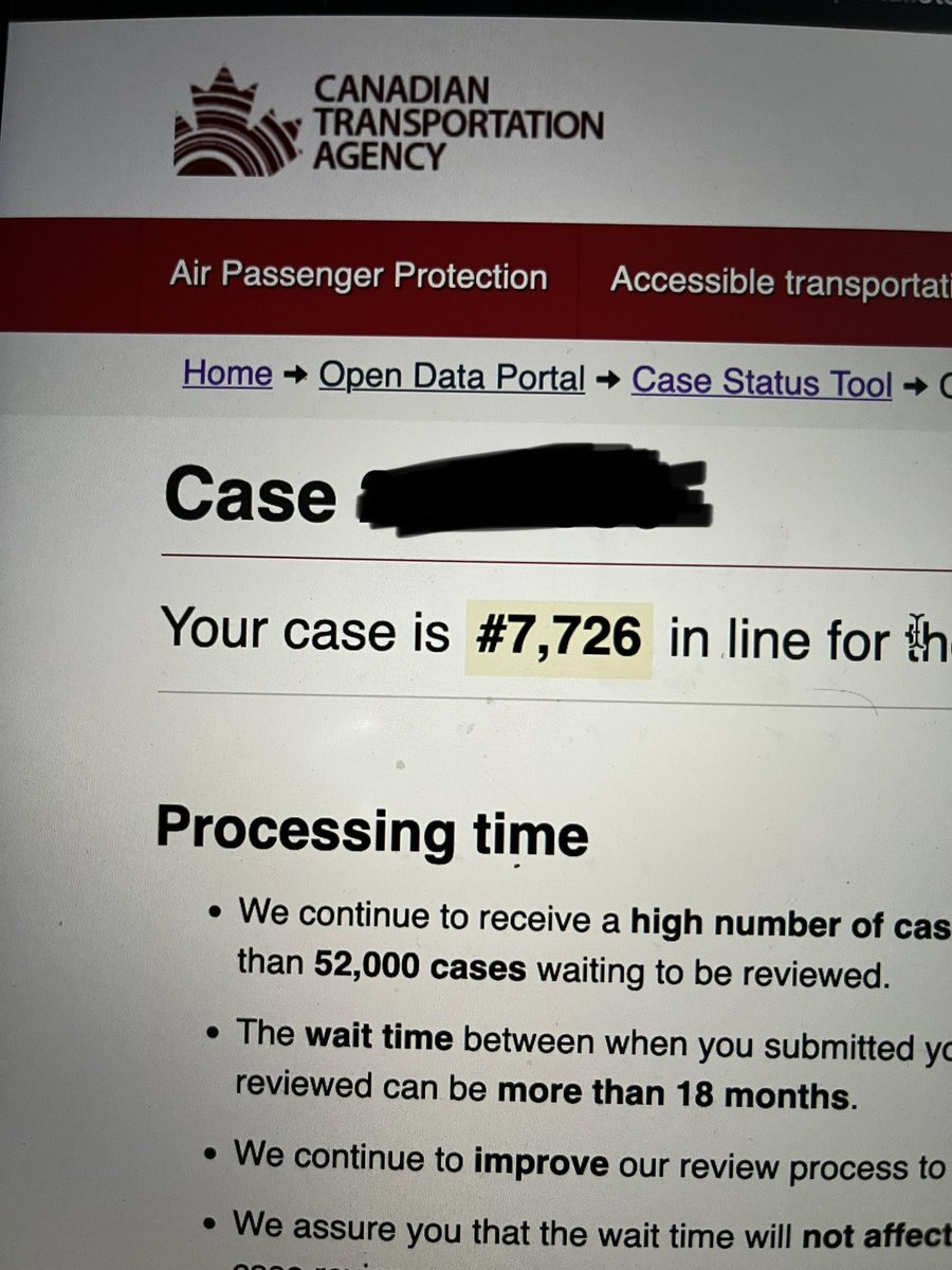 JordsRR's tweet photo. One year ago I filed this claim with the Canadian Transportation Agency - it’s moved approximately 7k cases since then. I wonder how long the next 7,000 will take before it’s reviewed?? @CTA_gc https://t.co/aMOpFPFRS8