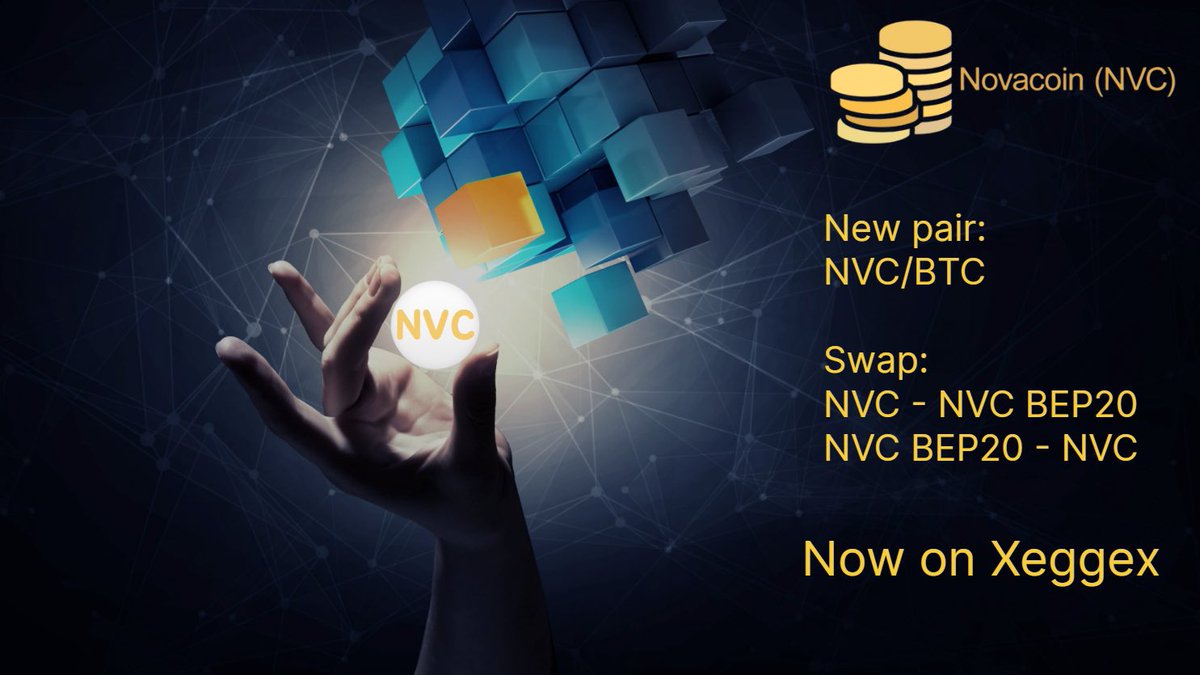 We are happy to provide an update on xeggex.com 🥳

<a href="/xeggex/">XeggeX</a> #Novacoin $NVC #NVC #Crypto #CryptoCommunity #xeggex #exchange #BEP20 #blockchain