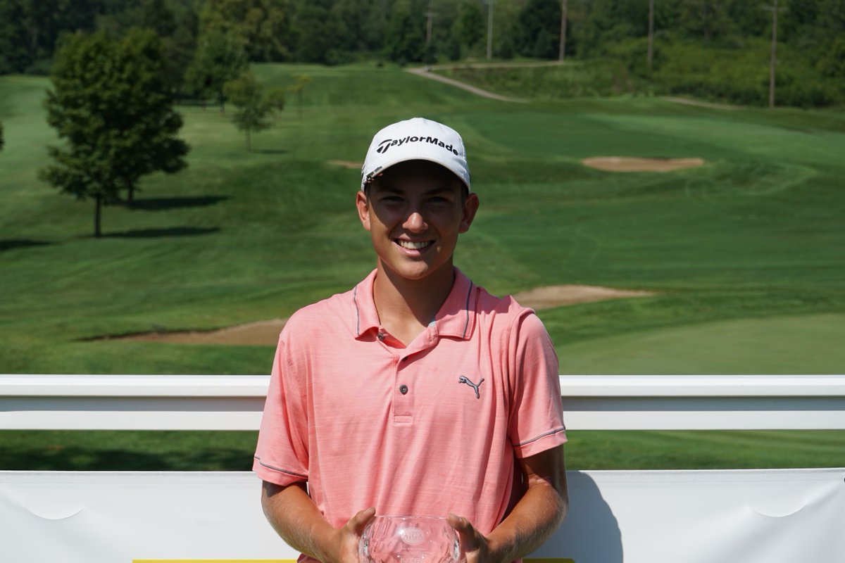 AJGAGolf's tweet photo. New tournament 🤝 new champ

Will Harvey (-13) takes first place for the boys division at the #PreAnnArbor. 

@A2parks | @A2sports https://t.co/URNeLNQV8L