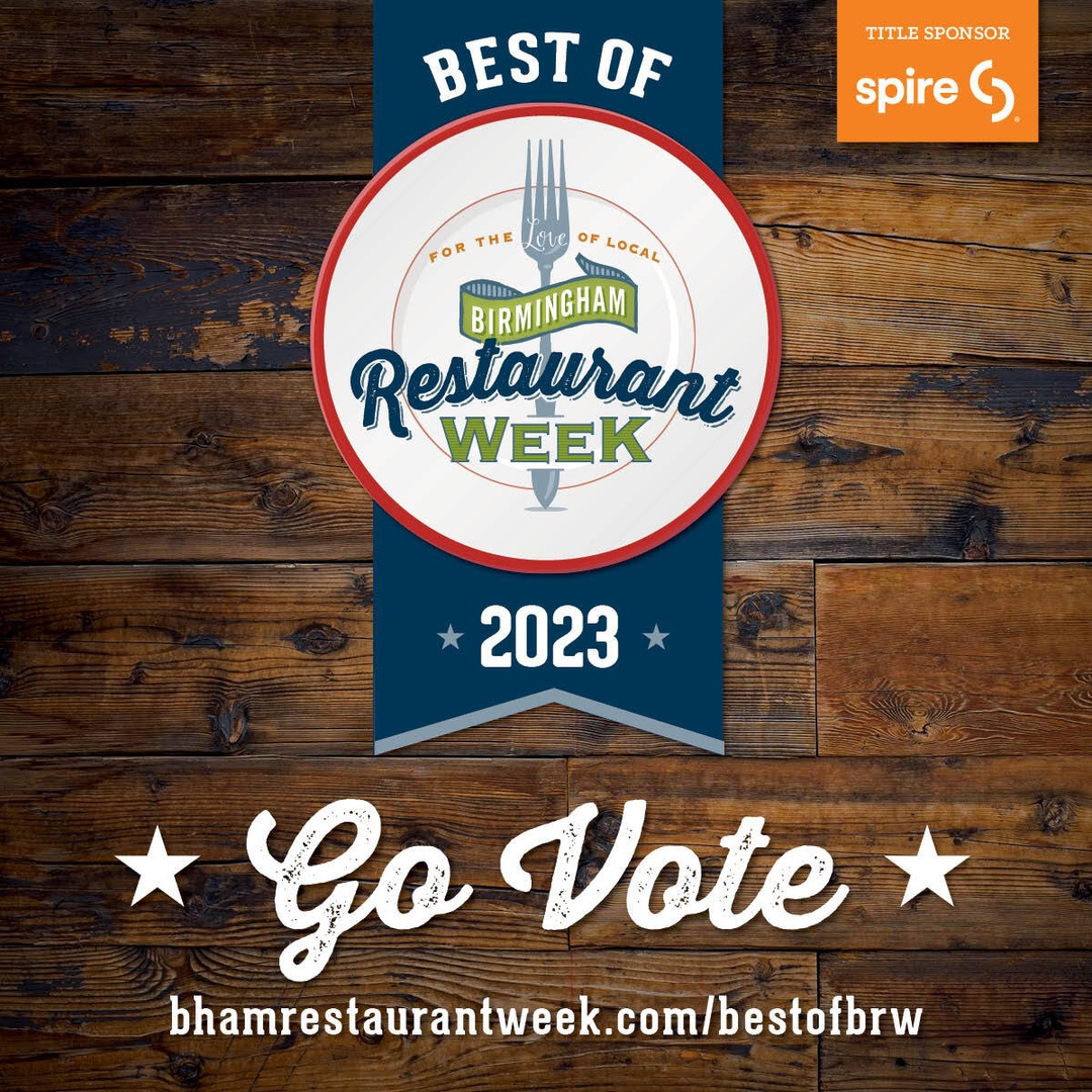 bhamrestweek's tweet photo. As you make your final eats of #BhamRestWeek, don't forget to cast your ballot in the Best of BRW 2023 - Summer Edition awards! Select your favorites in a number of categories and be entered into the @spire_energy Ultimate Chef Pack. Vote now at https://t.co/3JvrDkDZZA. #BRW2023 https://t.co/GpeECeGz2I