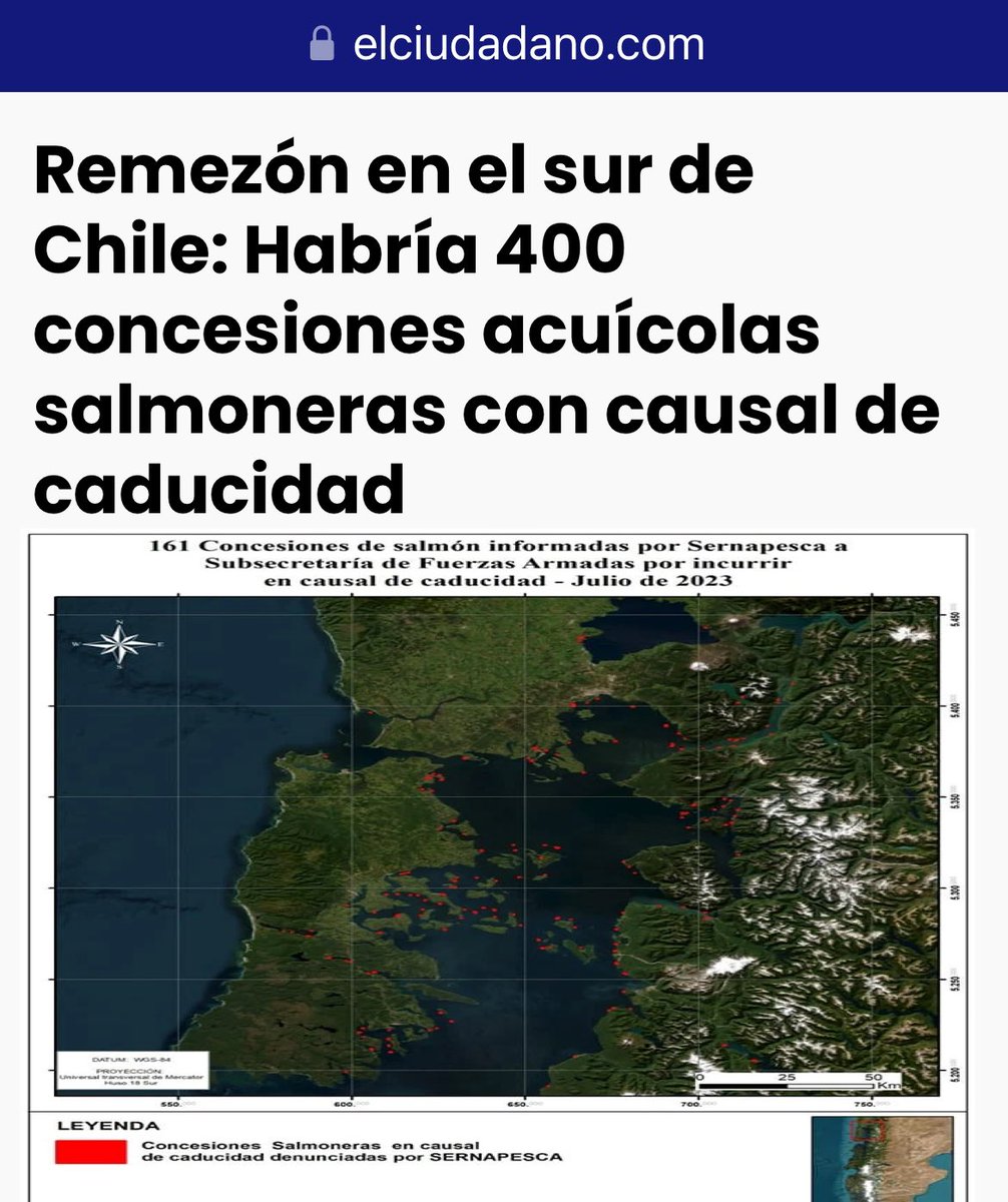 Tienes que ver esto!!! 
Terremoto en el sur de #Chile : unas 400 concesiones salmoneras estarían para caducar .

Información fue entregada en reunión del #CoreLosLagos con <a href="/sernapesca/">Servicio Nacional de Pesca y Acuicultura 🇨🇱</a>. 

👉🏻166 ubicadas en región de Los Lagos y restantes entre #Aysen y #Magallanes .

👉🏻Cerca de