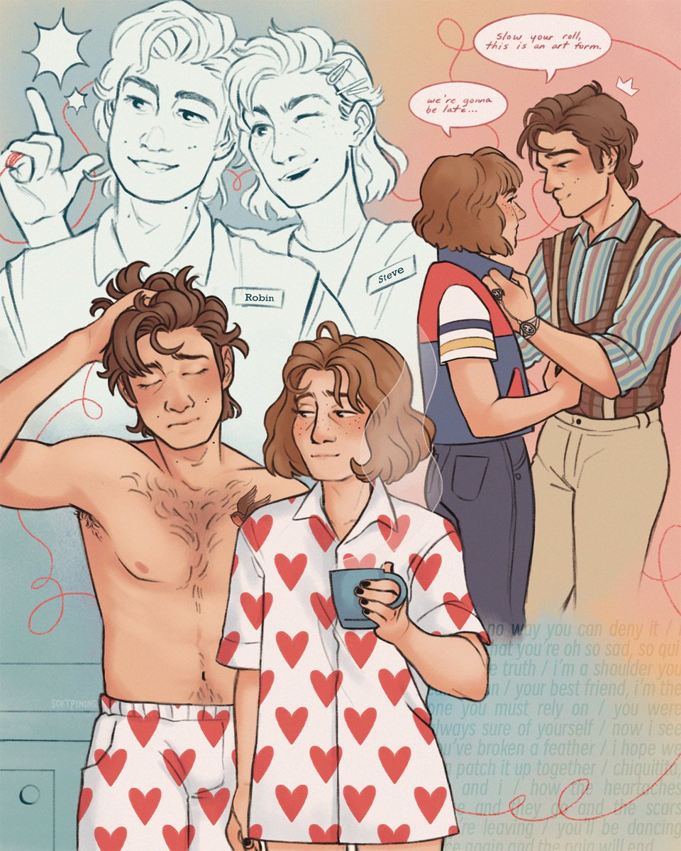 softpining's tweet photo. your best friend, i'm the one you must rely on ❤️ platonic soulmates commission for @swordbev #strangerthings #stobin https://t.co/Es2TDCZPiX