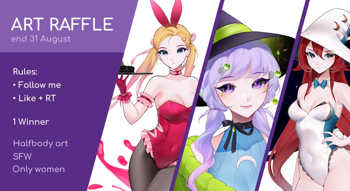 ArtbyReira's tweet photo. I guess it's time for an ✨ART RAFFLE✨

I just want to please the one who needs it 💜
Good luck to everyone! https://t.co/gBjaALZhOa