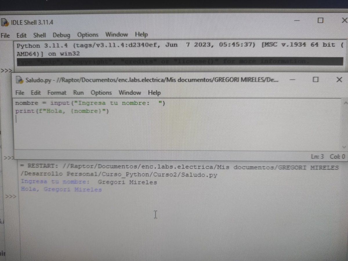 gregmir76's tweet photo. #cursoPython #josecodetech @joseojedarojas. Segunda asignación https://t.co/y3quRA203M