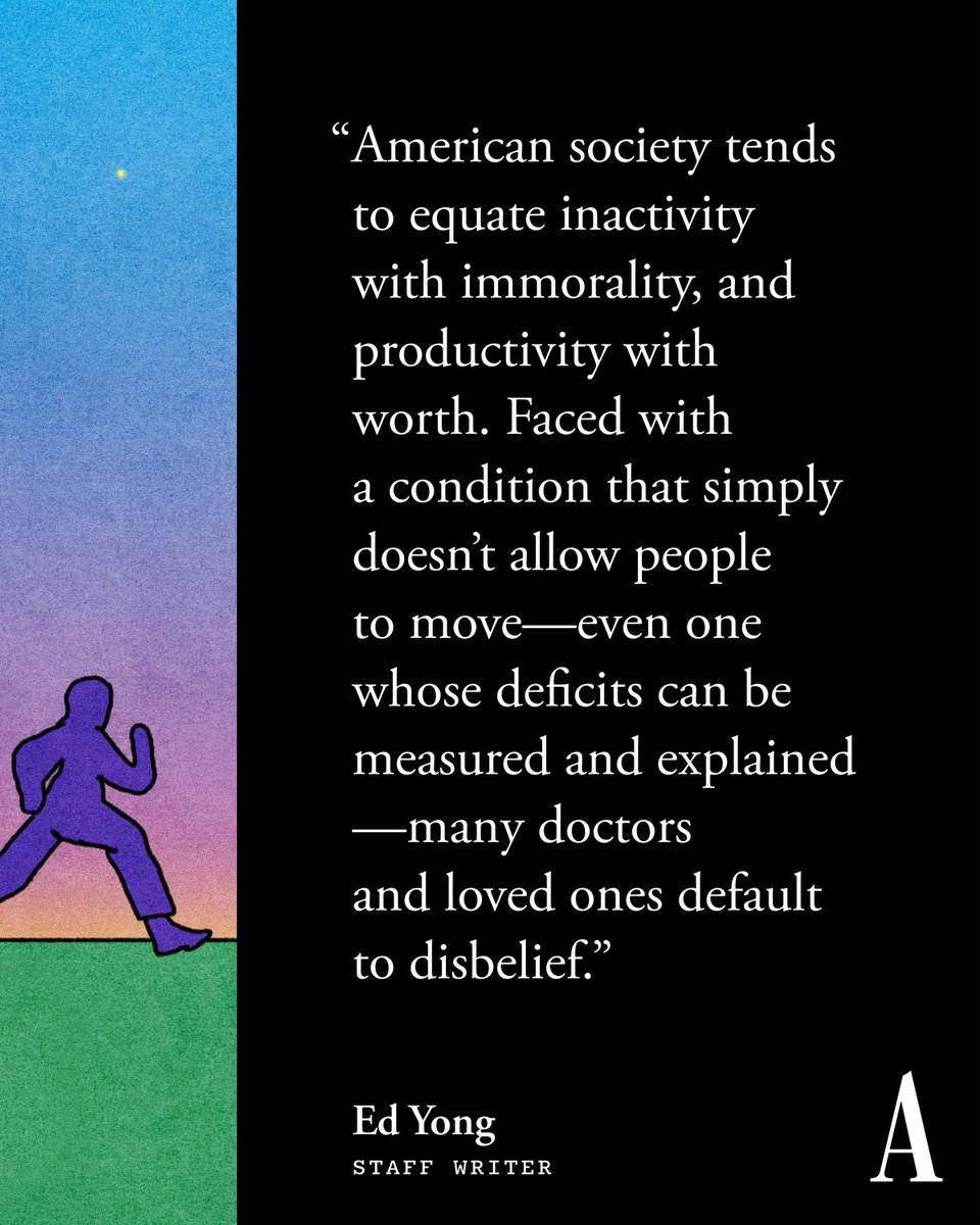 TheAtlantic's tweet photo. Fatigue is different from everyday tiredness, Ed Yong writes, and much of American society and the American medical establishment has trouble understanding it.⁠ https://t.co/18UH7FOmL4

🎨: María Medem https://t.co/fuNGlDSnpE