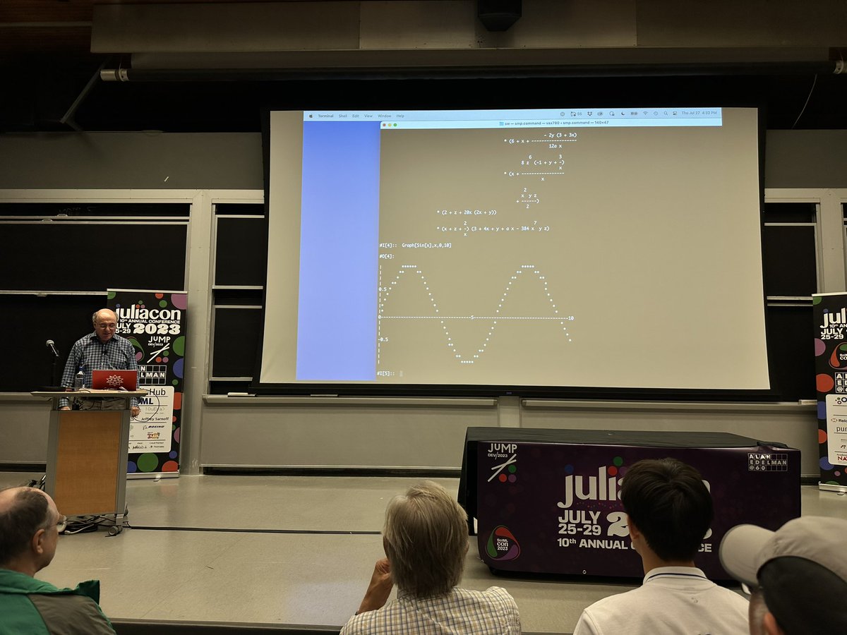 LoVVgE's tweet photo. And the first day of #ASE60 ends with all sorts of cool demos and fascinating stories from @stephen_wolfram at @JuliaConOrg! https://t.co/PsIsaZXr61
