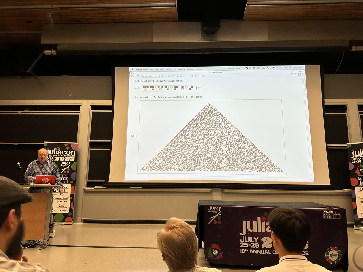 LoVVgE's tweet photo. And the first day of #ASE60 ends with all sorts of cool demos and fascinating stories from @stephen_wolfram at @JuliaConOrg! https://t.co/PsIsaZXr61